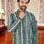 Green -digital schifli embroidered  men's rayon kurta 