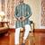 Green -digital schifli embroidered  men's rayon kurta 