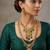Gold plated pink green goddess lakshmi south indian bridal jewellery set-1