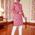Pink -digital schifli embroidered  men's rayon kurta 
