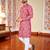 Pink -digital schifli embroidered  men's rayon kurta 