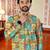 Multicolor -digital schifli embroidered  men's rayon kurta 