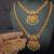Matt finish pink green elegant south indian bridal jewellery set