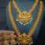 Matt finish pink green elegant exclusive south indian bridal jewellery set