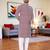  maroon chikankari embroidered  men's rayon kurta  
