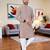  peach chikankari embroidered  men's rayon kurta  