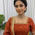Rust silk blend thread embroidered  Lehenga & Unstitched Blouse with Dupatta