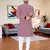  red chikankari embroidered  men's rayon kurta  