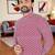  red chikankari embroidered  men's rayon kurta  