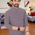 wine chikankari embroidered  men's rayon kurta  
