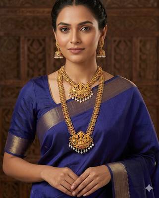 Matt finish pink green elegant exclusive south indian bridal jewellery set 2