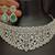 Cz mint green white stones choker bridal jewellery set