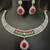 Ruby emerald cz stones gold plated jewellery set