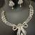 Full white cz stones gold plated jewellery set