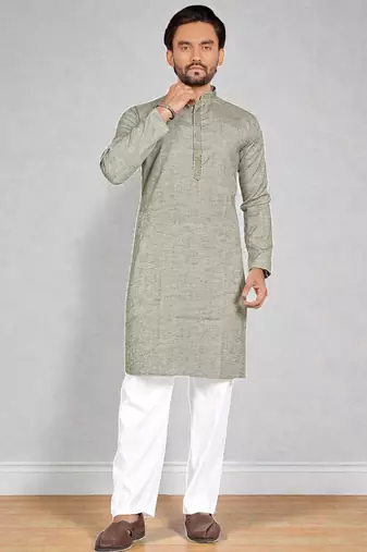 Pista linen men's  kurta