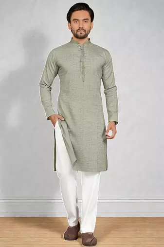 Pista linen men's  kurta