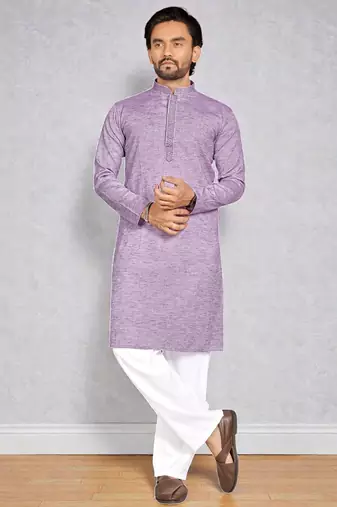 Wine linen men's  kurta