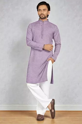 Wine linen men's  kurta