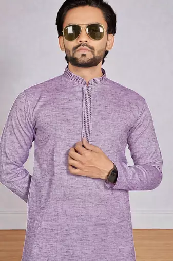 Wine linen men's  kurta