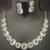 White cz square shape jewellery set