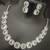 White cz square shape jewellery set