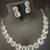 White cz square shape jewellery set