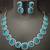 Turquoise cz square shape jewellery set