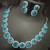 Turquoise cz square shape jewellery set