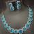 Turquoise cz square shape jewellery set