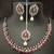 Red white cz stones pearls 4 pc bridal jewellery set