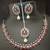 Red white cz stones pearls 4 pc bridal jewellery set