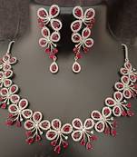 Cz red white exclusive designer bridal jewellery set-1