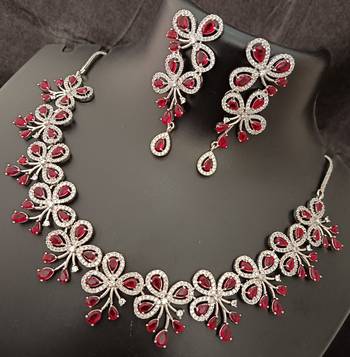 Cz red white exclusive designer bridal jewellery set-1 2