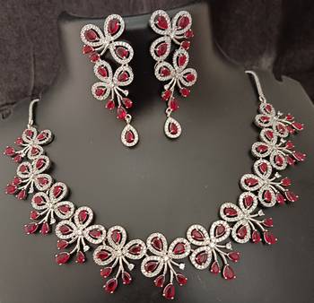Cz red white exclusive designer bridal jewellery set-1 3
