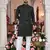  black  embroidered men's  silk kurta