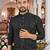  black  embroidered men's  silk kurta