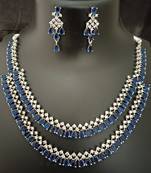 Cz blue white layered jewellery set