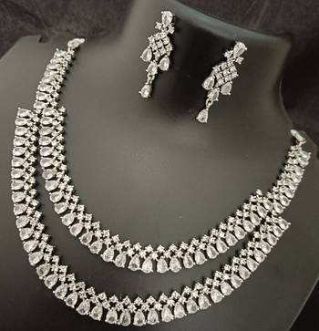 Cz full white layered jewellery set 2
