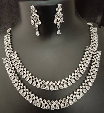 Cz full white layered jewellery set 3