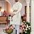  white  embroidered men's  silk kurta