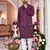  wine  embroidered men's  silk kurta