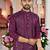  wine  embroidered men's  silk kurta