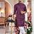  wine  embroidered men's  silk kurta