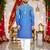  blue crochet embroidered men's  rayon kurta
