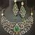 Cz emerald white vilandi kundan exclusive jewellery set
