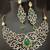 Cz emerald white vilandi kundan exclusive jewellery set