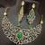 Cz emerald white vilandi kundan exclusive jewellery set