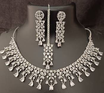 Full cz white 4pc bridal jewellery set 1