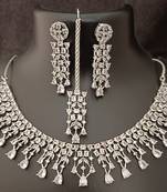 Full cz white 4pc bridal jewellery set