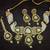 Green moissanite double stones pearls bridal jewellery set